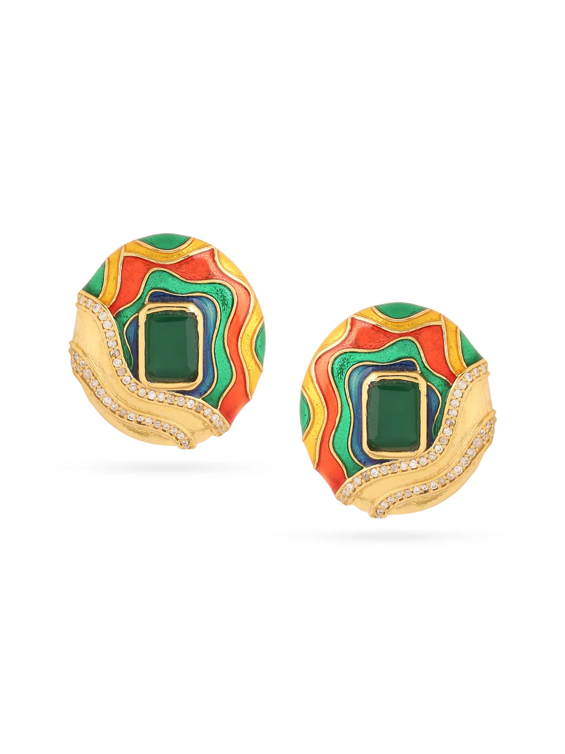 Wavy Contrast Earrings
