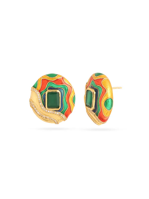 Wavy Contrast Earrings