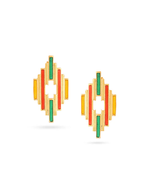 Geometric Enamel Earrings