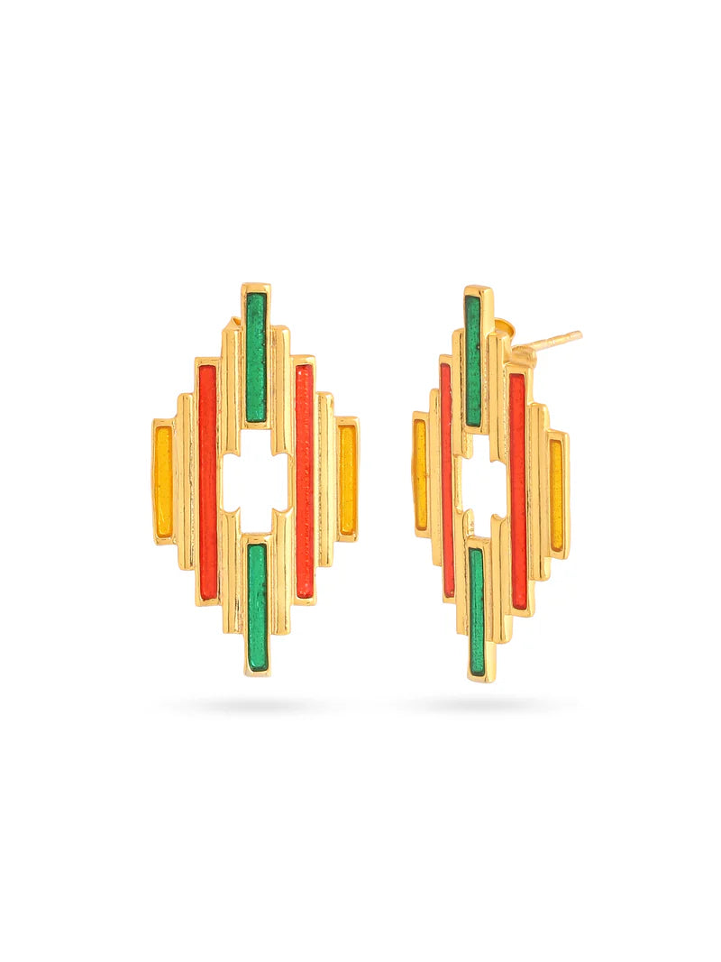 Geometric Enamel Earrings