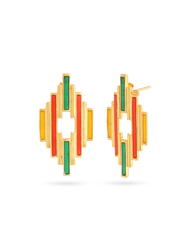 Geometric Enamel Earrings