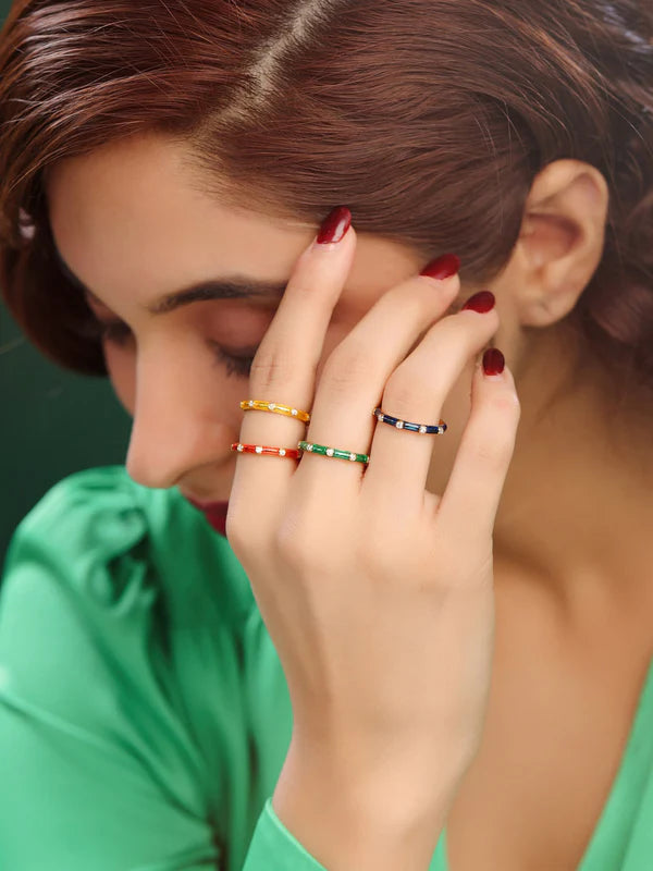 Colourful Moissanite Stackable Rings