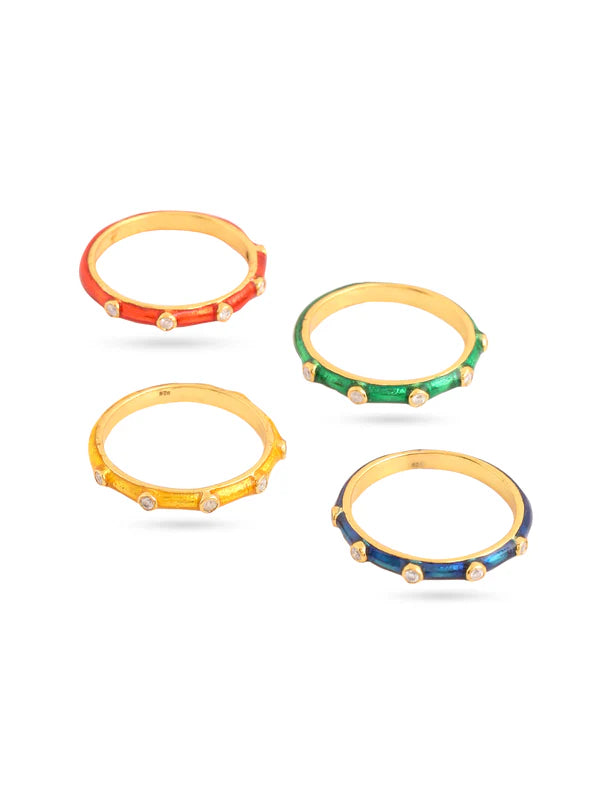 Colourful Moissanite Stackable Rings