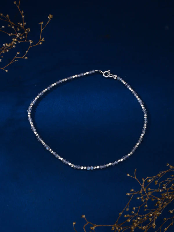 Bead Crafted 925 Sterling Silver Anklet For Women