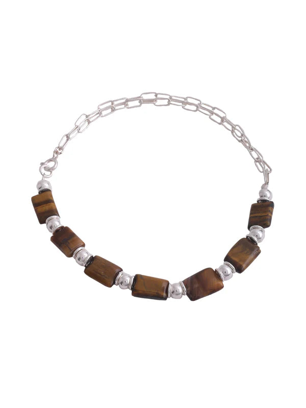 Lustrous Beadline 925 Sterling Silver Anklet For Women