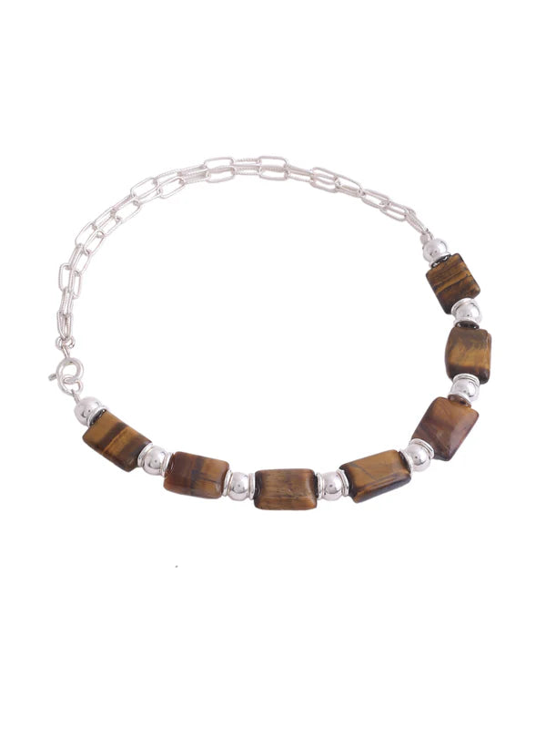 Lustrous Beadline 925 Sterling Silver Anklet For Women