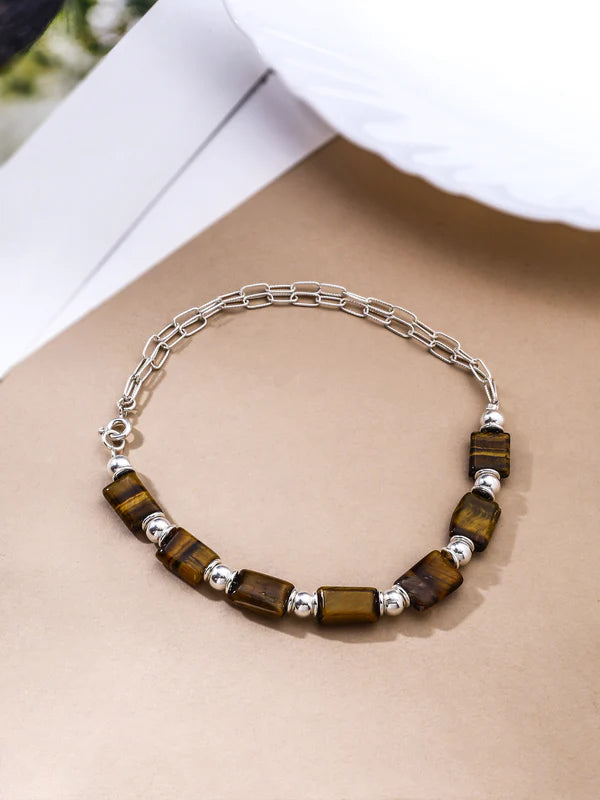 Lustrous Beadline 925 Sterling Silver Anklet For Women