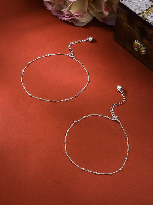 Metal Bead 925 Sterling Silver Anklet For Women