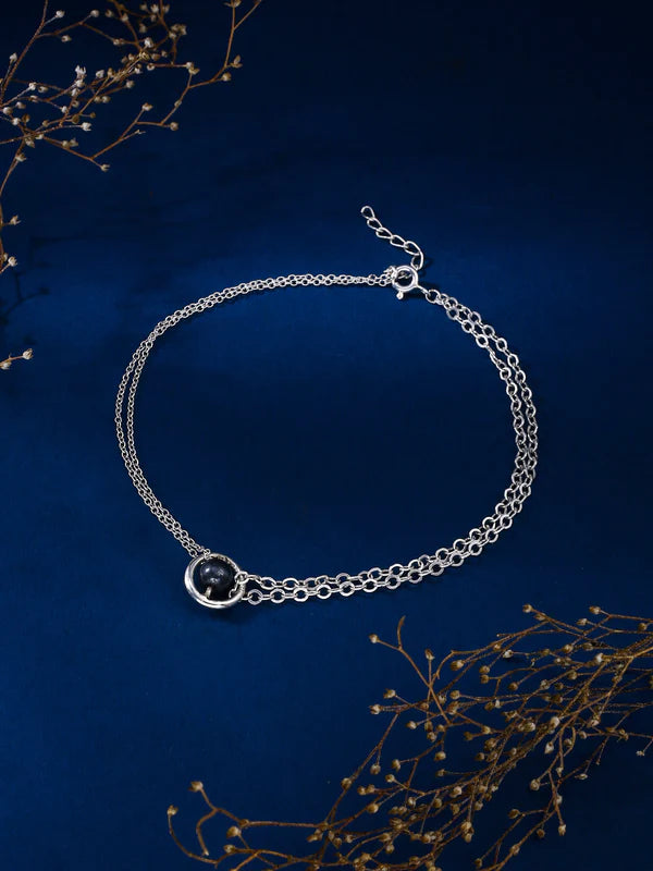 Beads 925 Sterling Silver Anklet For Women