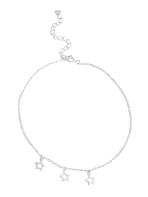 Star Charm 925 Sterling Silver Anklet For Women