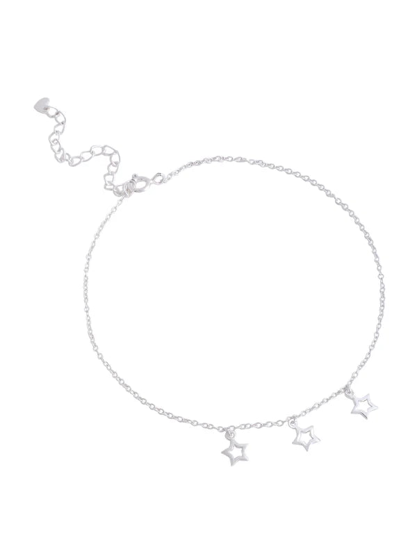 Star Charm 925 Sterling Silver Anklet For Women