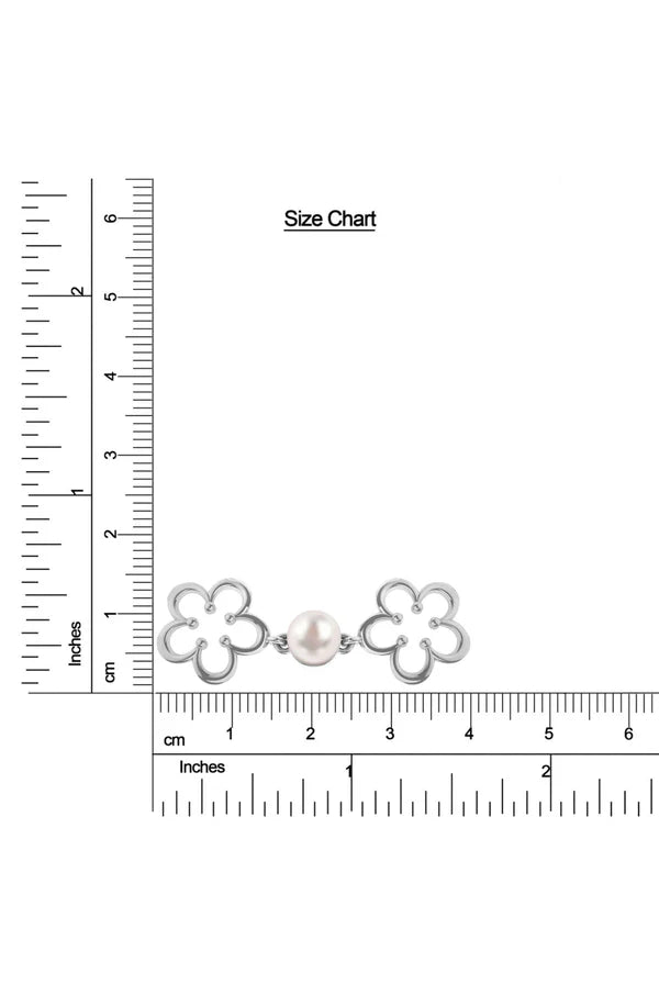 Dual Floral Pearl Studded 925 Sterling Silver Anklet For Women