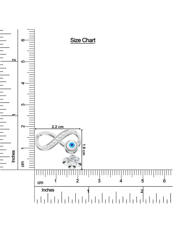 925 Sterling Silver Moissanite and Evil Eye Studded Anklet For Women