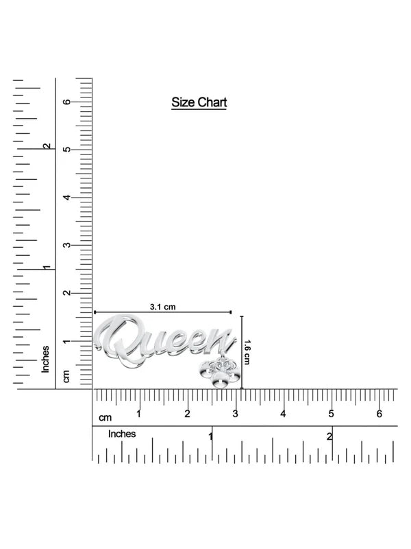 925 Sterling Silver "QUEEN" Anklet For Women