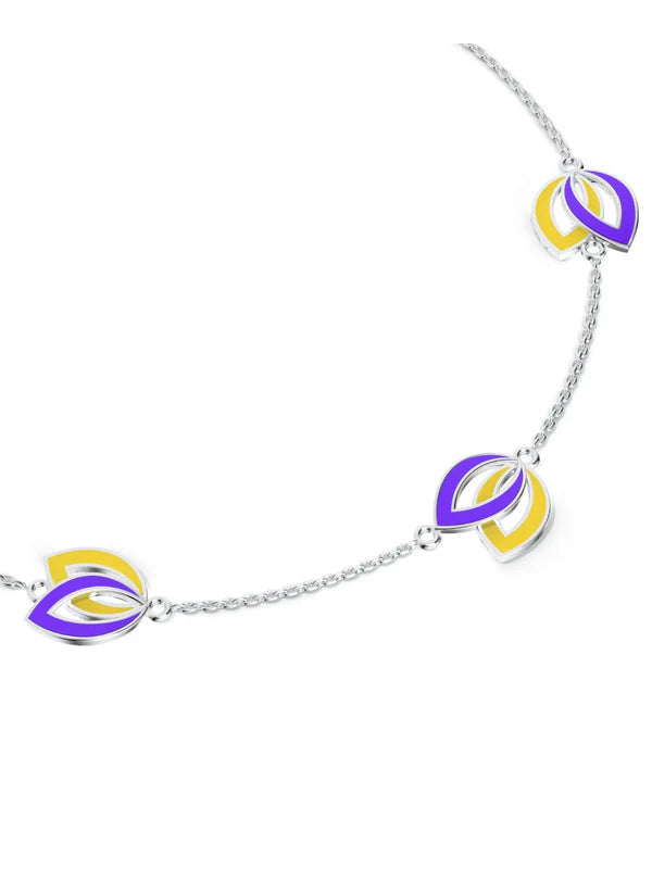Dual Leaf with Two Shade Enamel Anklet For Women