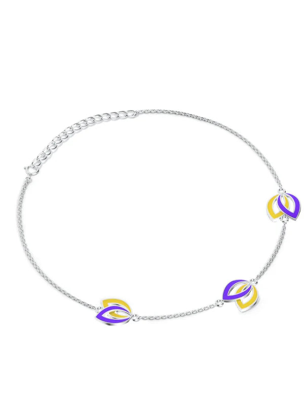 Dual Leaf with Two Shade Enamel Anklet For Women