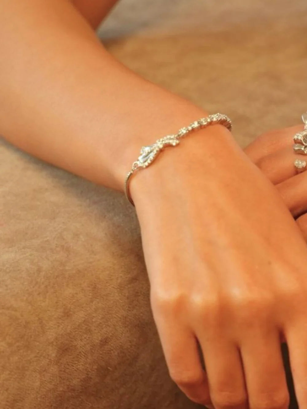 Moissanite Ribbons of Light Tennis 925 Sterling Silver Bracelet For Women