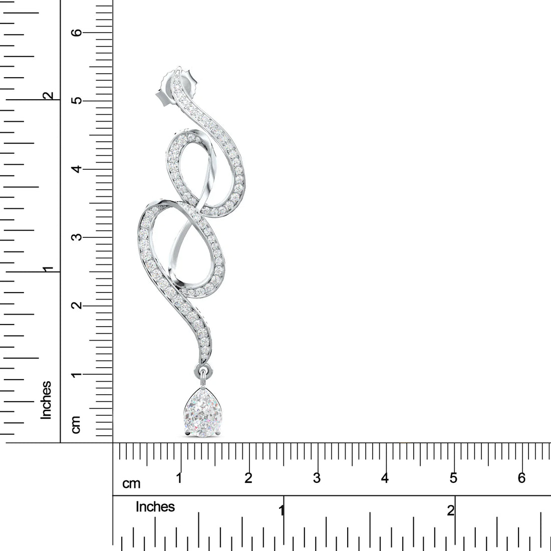 Grace of Ribbon Moissanite 925 Sterling Silver Drop Earrings For Women