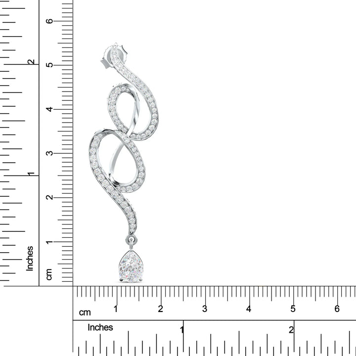 Grace of Ribbon Moissanite 925 Sterling Silver Drop Earrings For Women