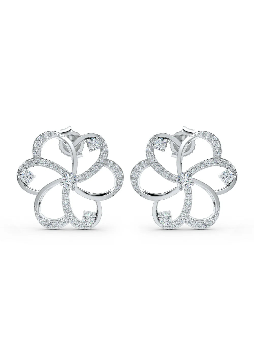 Moissanite Ribboned Radiance Pearl 925 Sterling Silver Earrings For Women