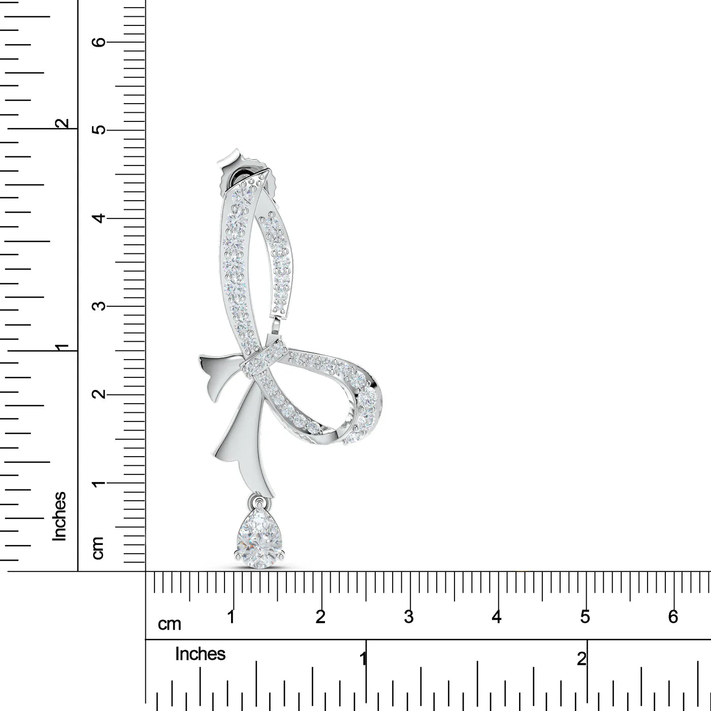 Moissanite Ribboned Allure 925 Sterling Silver Drop Earrings For Women