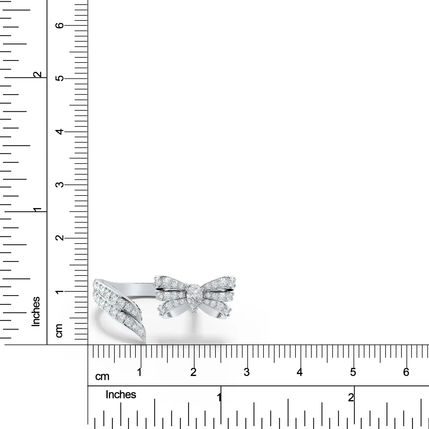 MOISSANITE FRONT OPEN RIBBONIA 925 STERLING SILVER RING FOR WOMEN