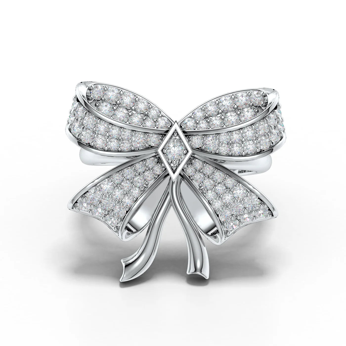 Graceful Ribbonia with Moissanite 925 Sterling Silver Ring For Women