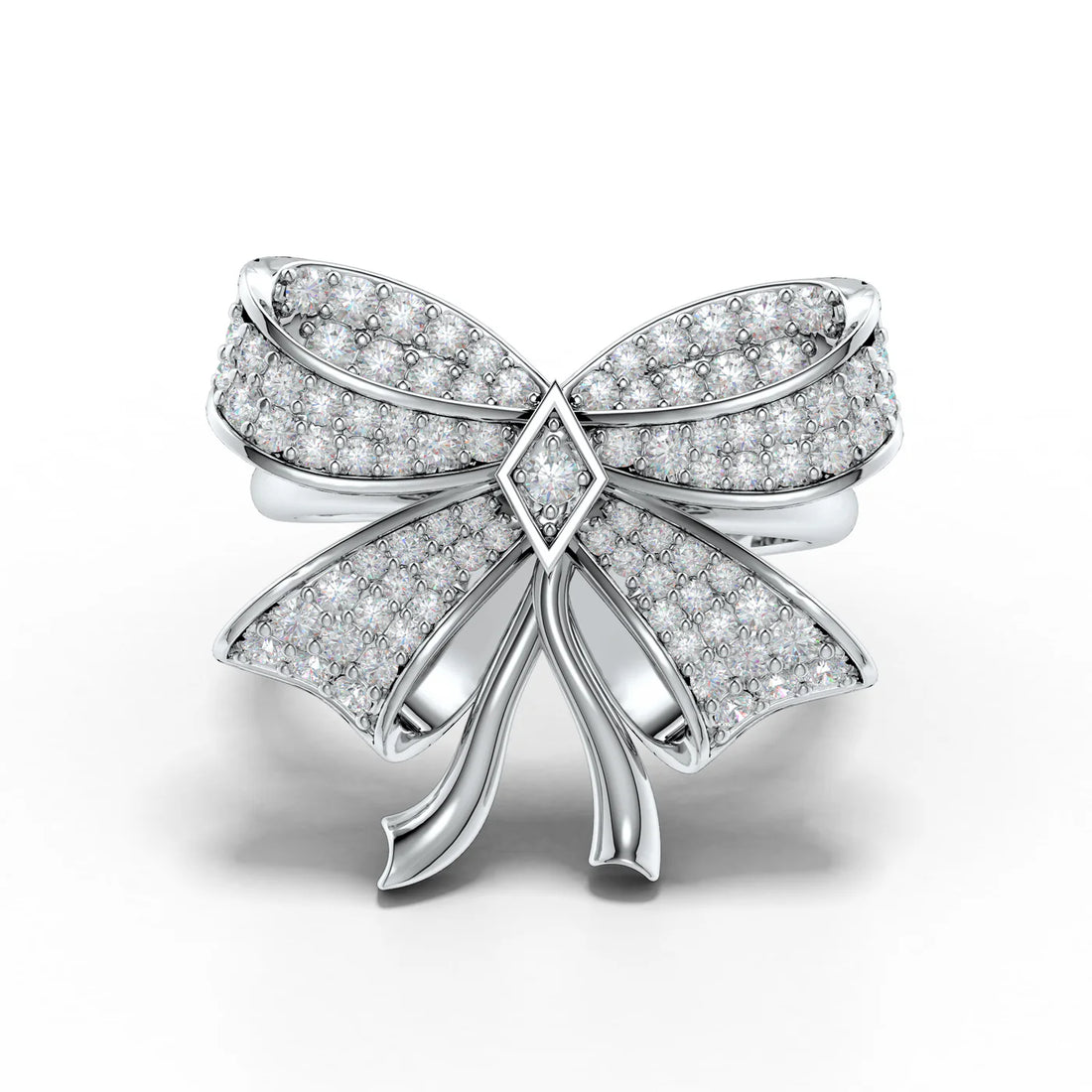 Graceful Ribbonia with Moissanite 925 Sterling Silver Ring For Women