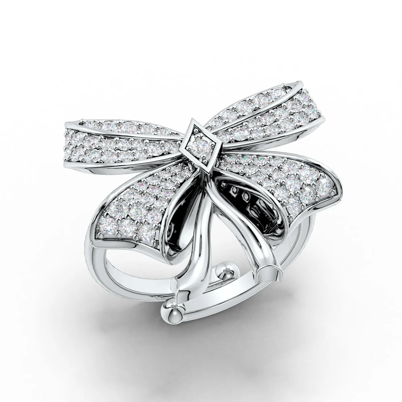 Graceful Ribbonia with Moissanite 925 Sterling Silver Ring For Women