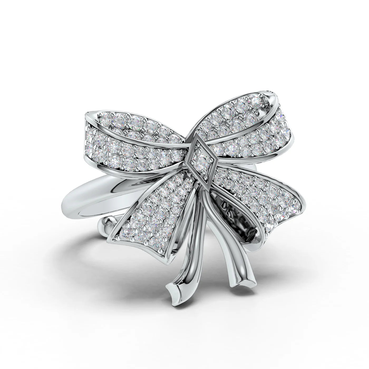 Graceful Ribbonia with Moissanite 925 Sterling Silver Ring For Women