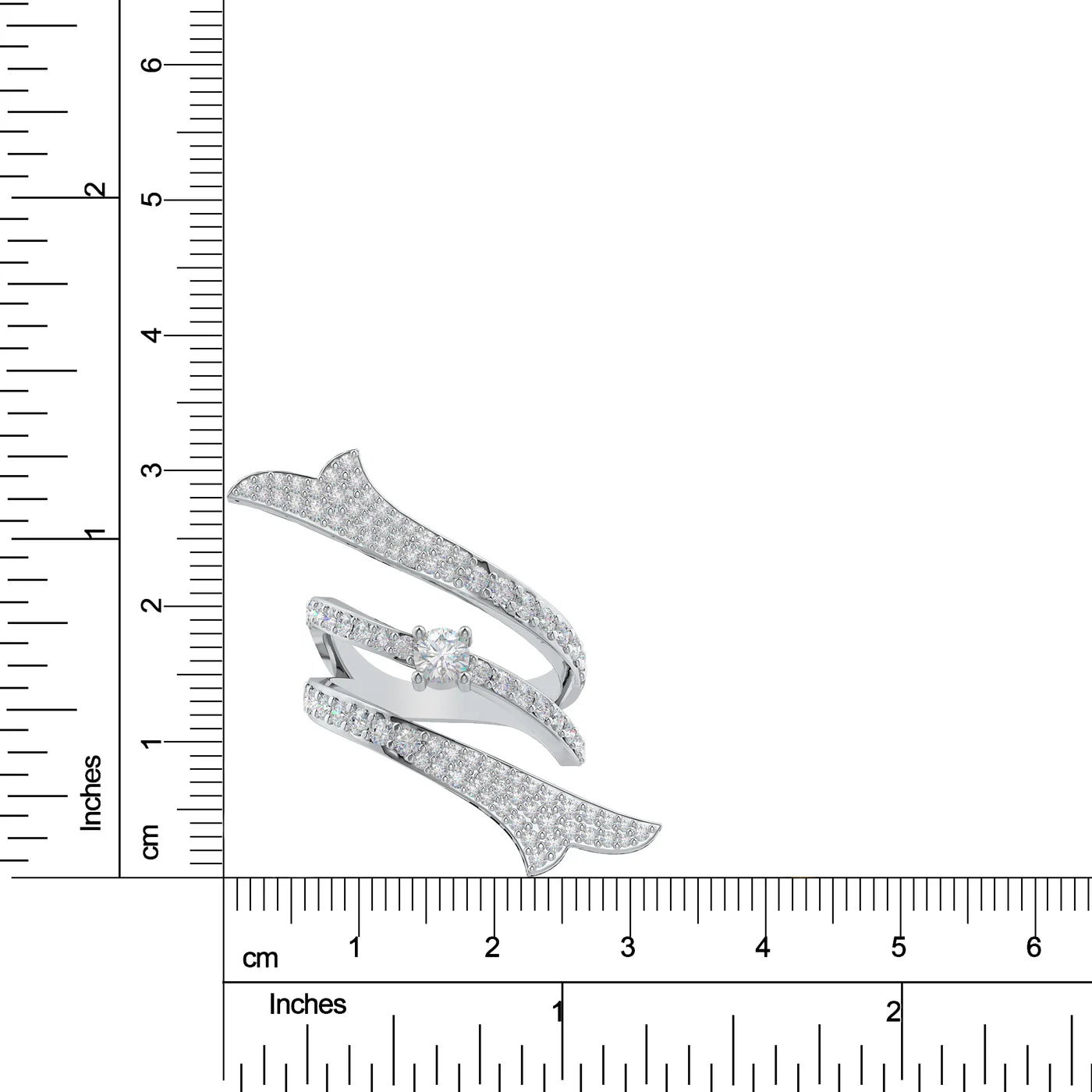 Modern Ribbonia Graceful Folds and Moissanites 925 Sterling Silver Ring For Women