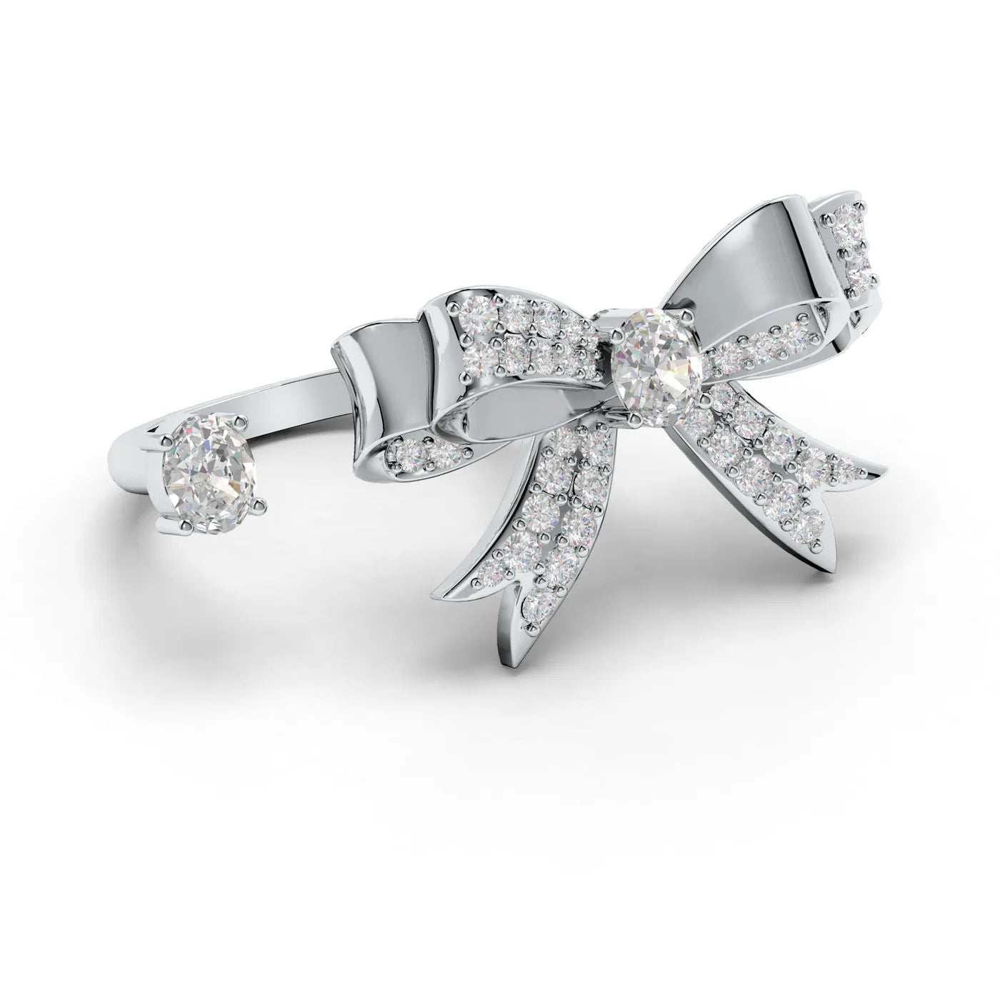 Moissanite Ribbonia Graceful Folds 925 Sterling Silver Ring For Women