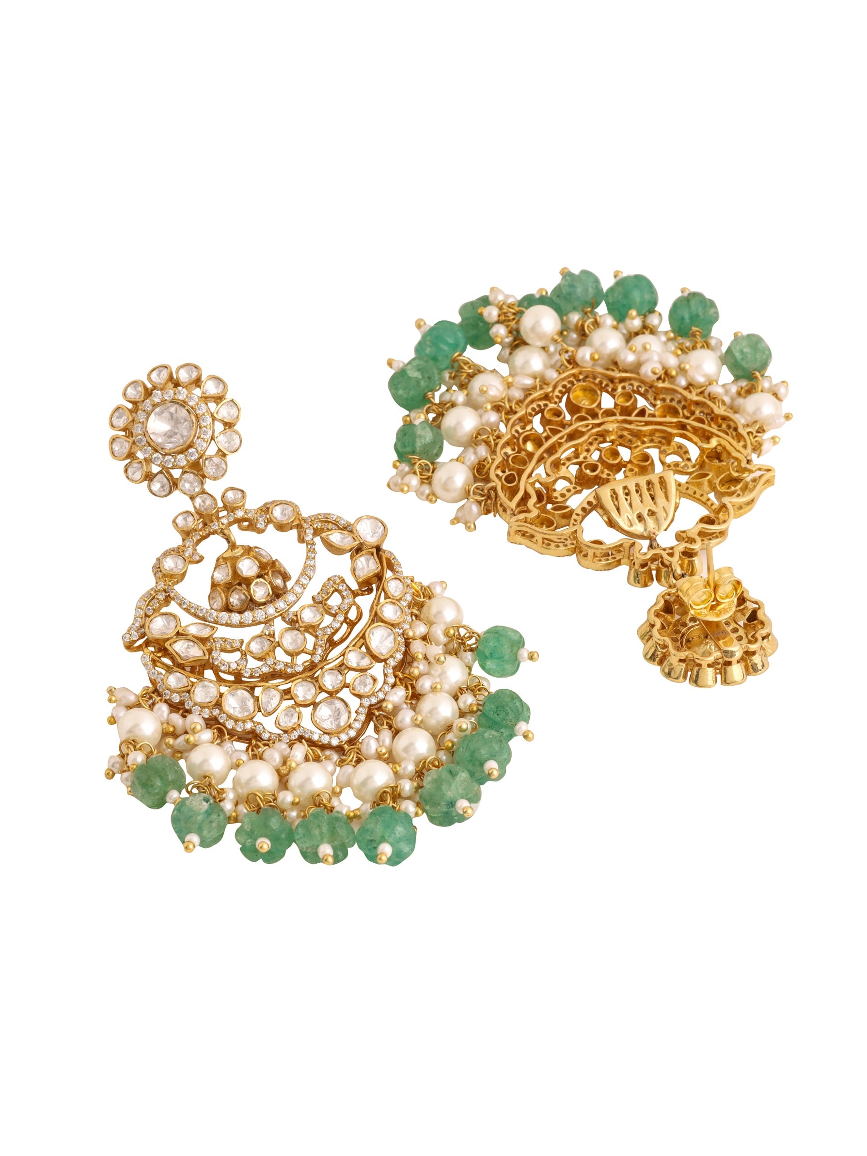 Pearl Dazzling Chandbali Earrings For Women