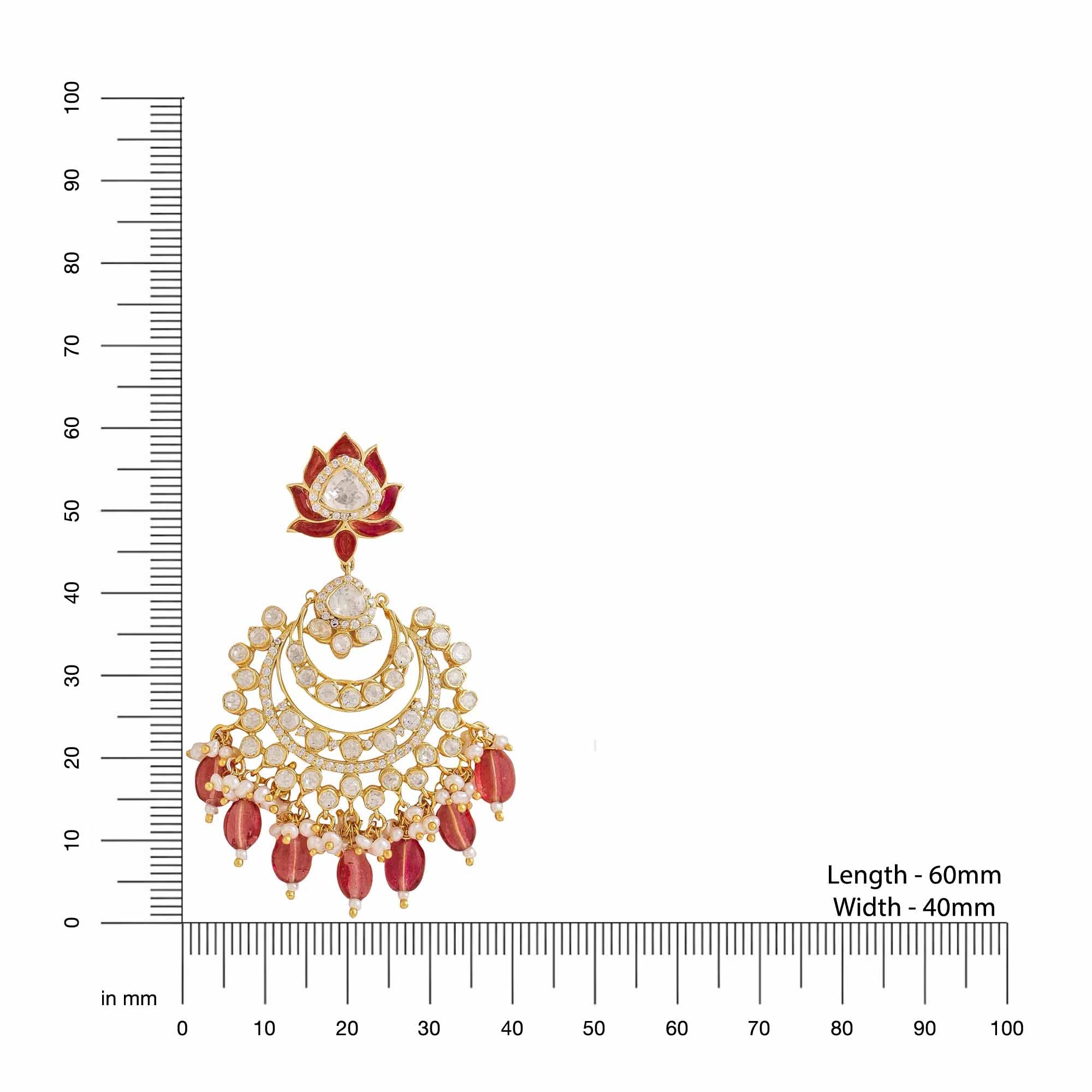 Gorgeous Lotus Chandbali Earrings 925 Sterling Silver Earrings For Women