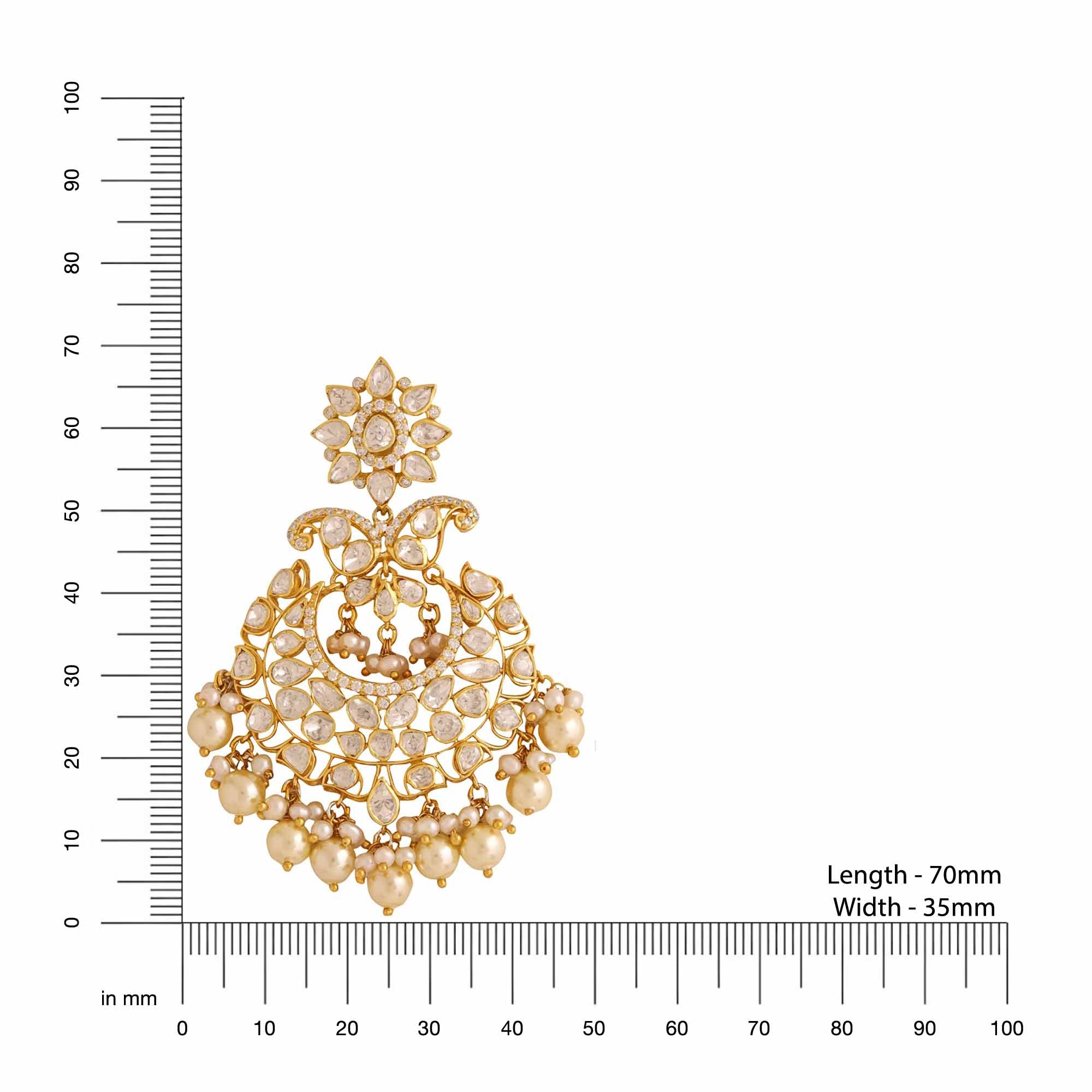 Pearl Elegant Chandbali 925 Sterling Silver Earrings For Women