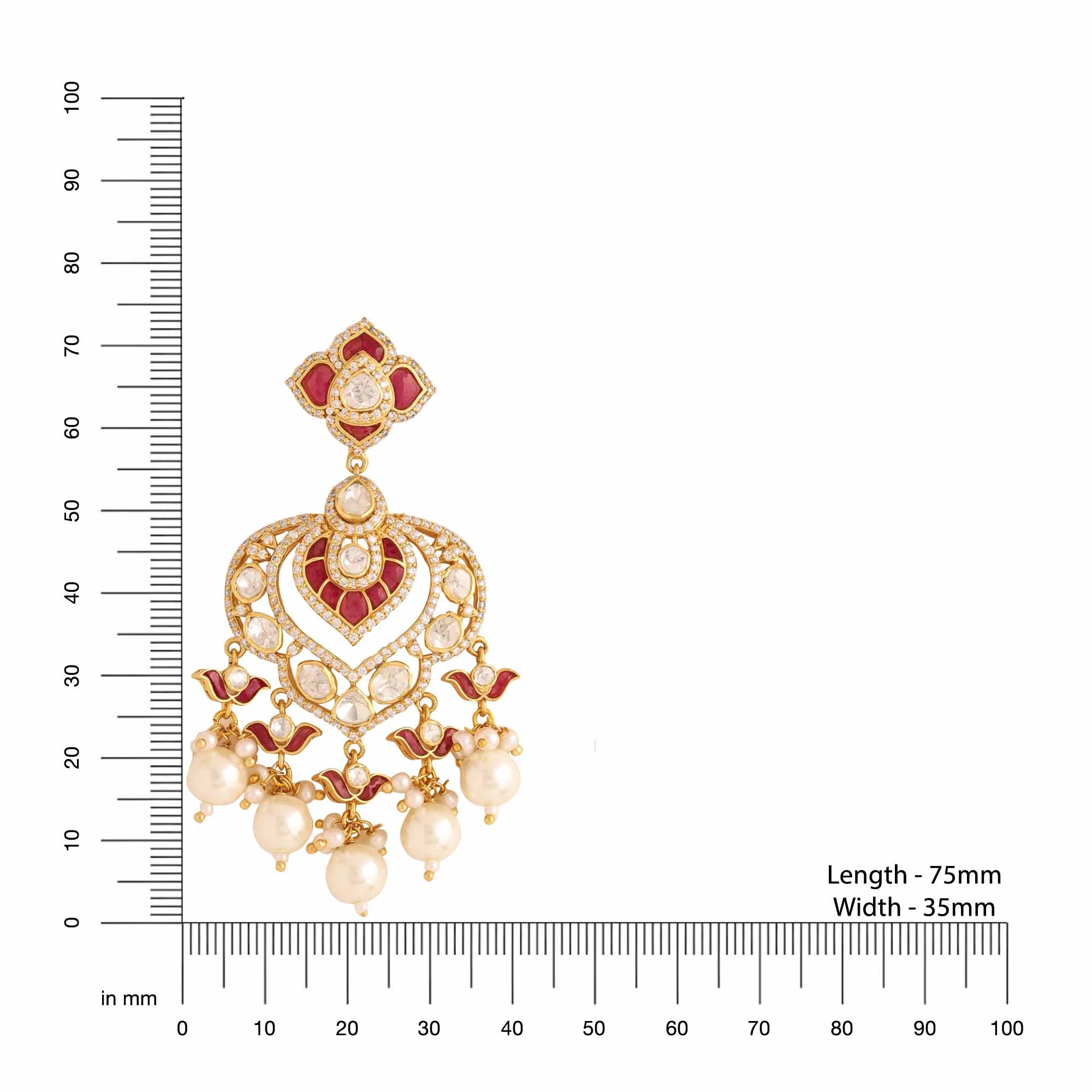 Pearl Crimson Radiance Elegant 925 Sterling Silver Earrings For Women