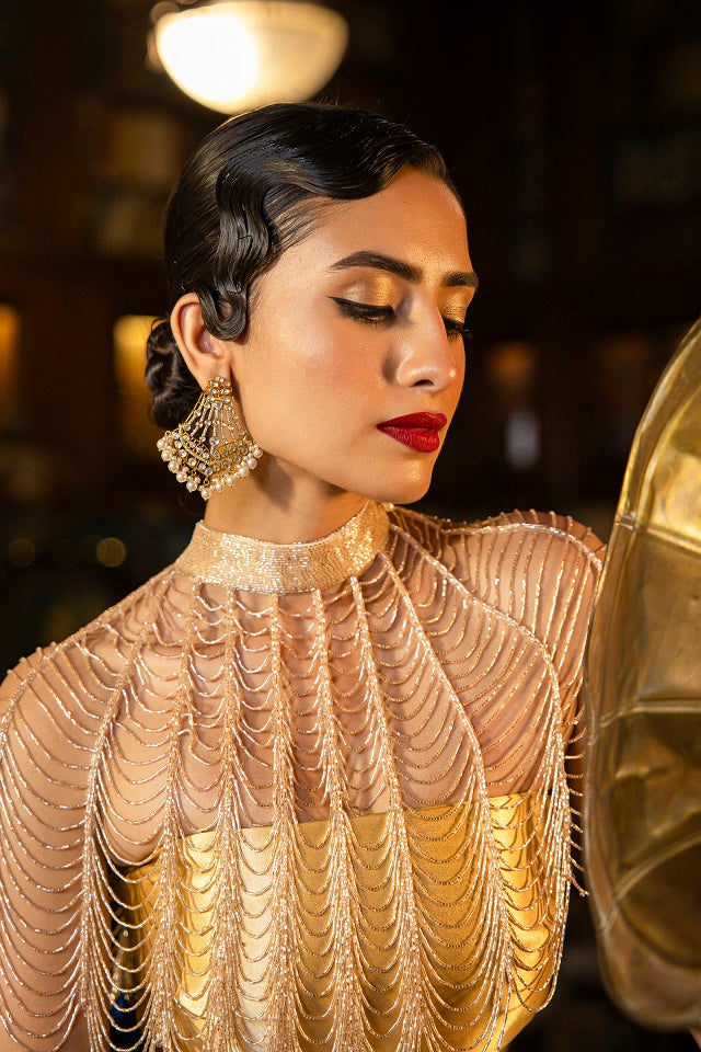 Pearl Glow Charming Chandbali Earrings For Women