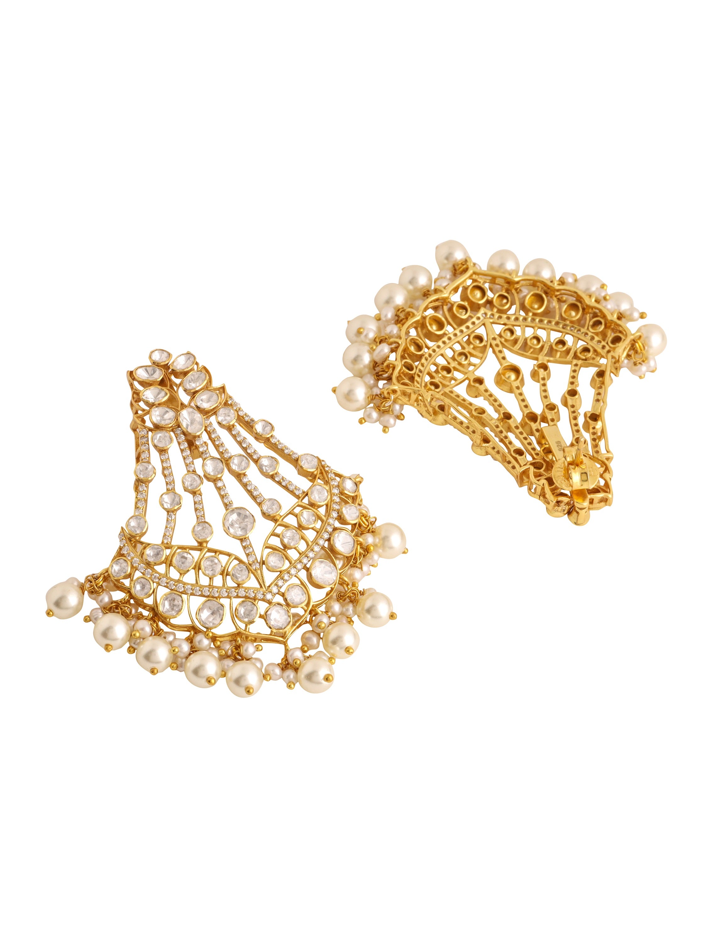 Pearl Glow Charming Chandbali Earrings For Women