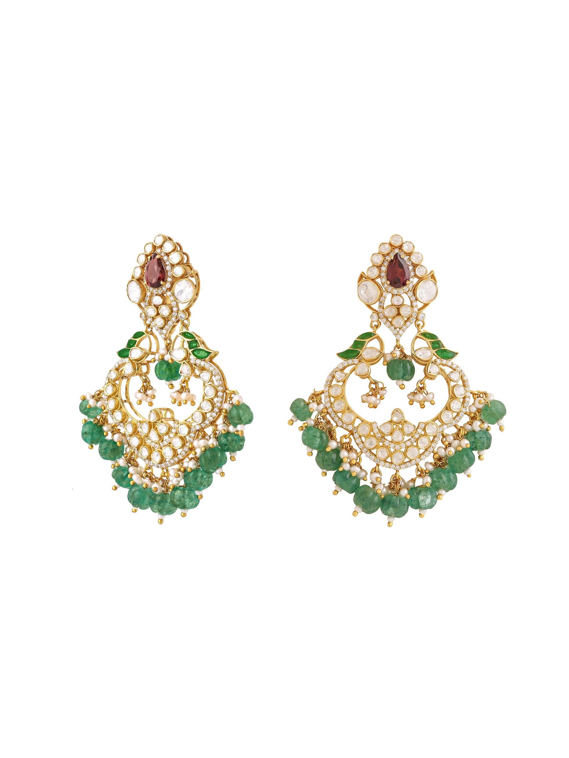 Garnet Quartz Radiant Sparkle Silver Earrings For Women