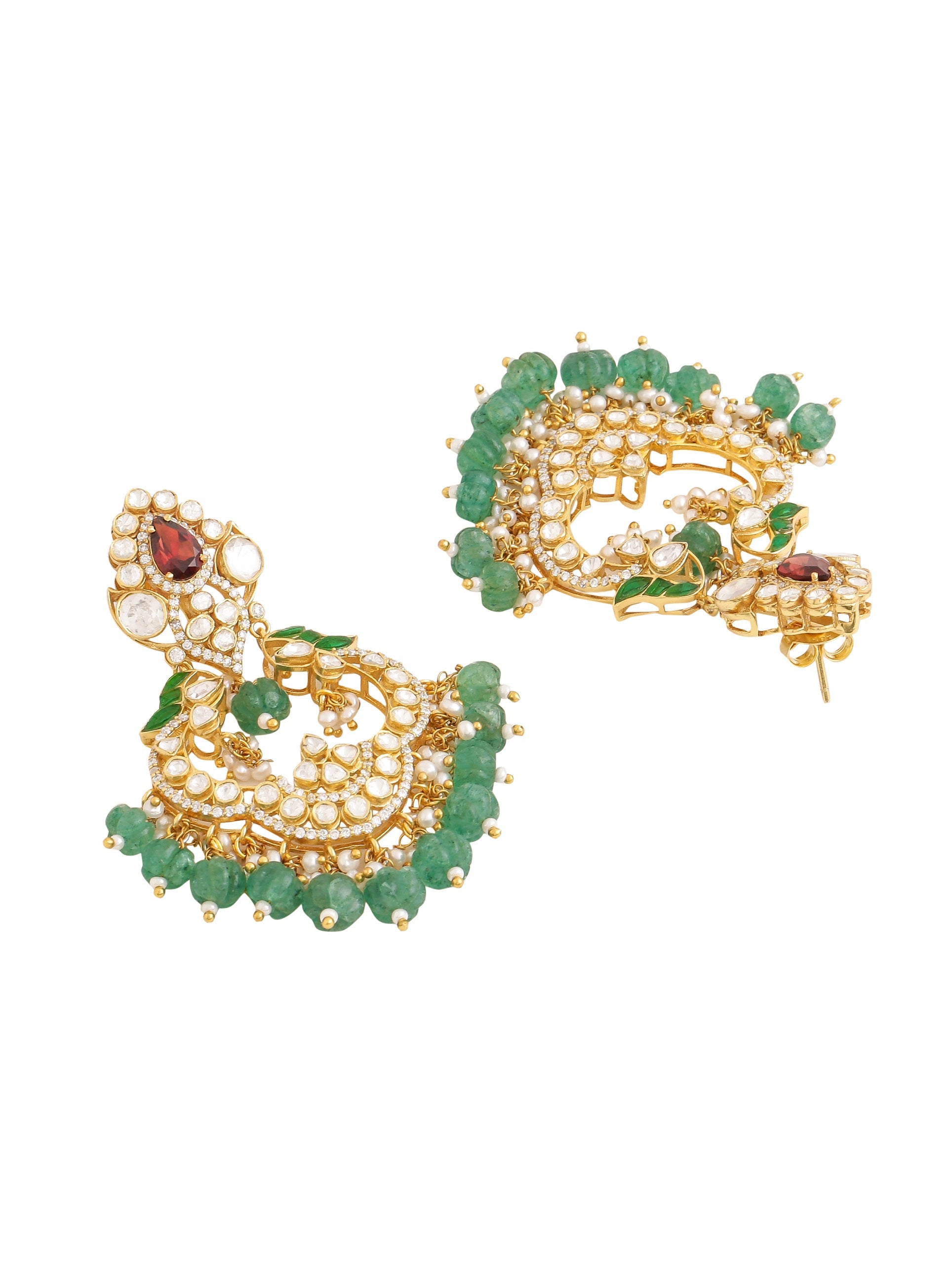 Garnet Quartz Radiant Sparkle Silver Earrings For Women