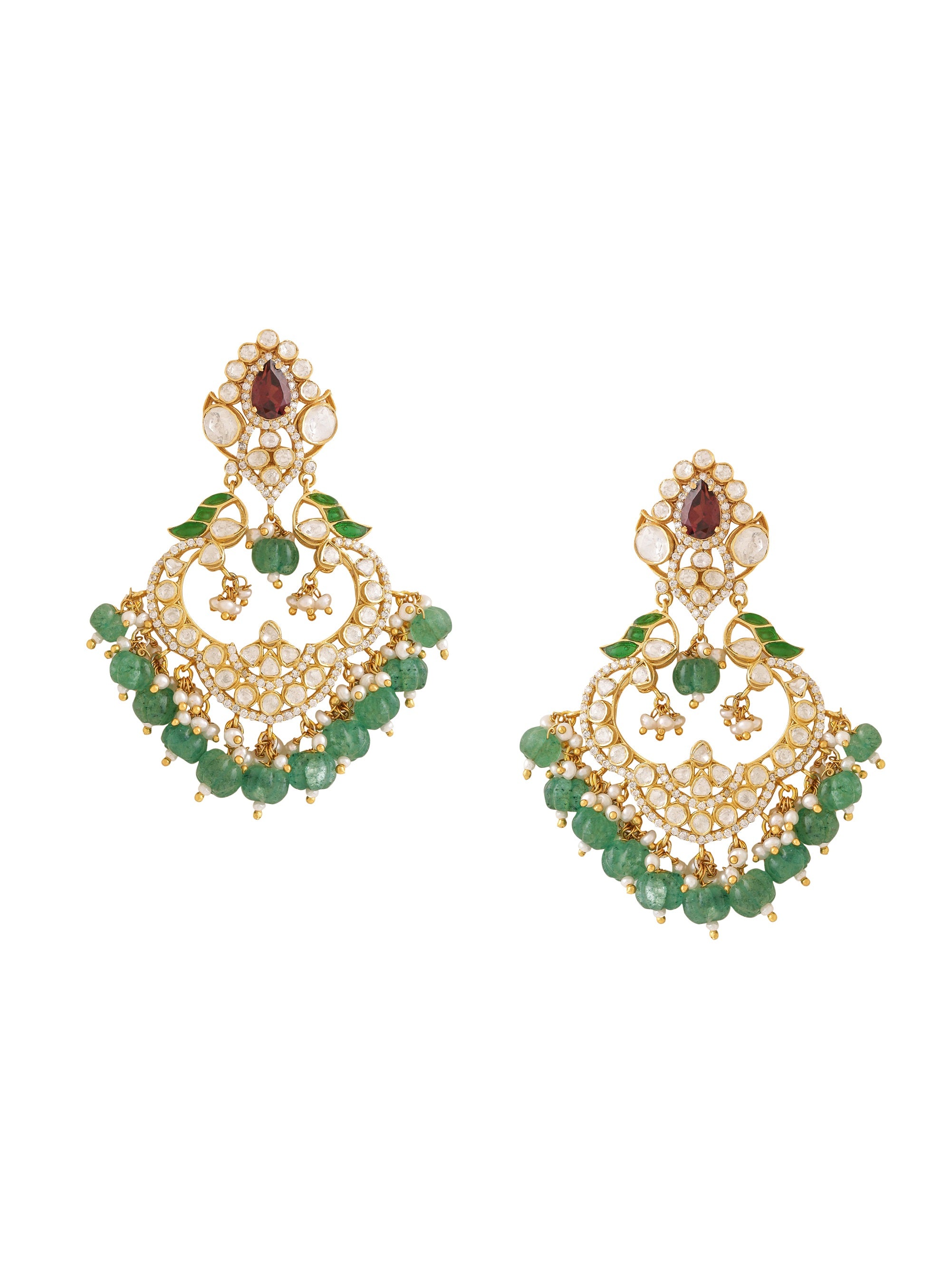 Garnet Quartz Radiant Sparkle Silver Earrings For Women