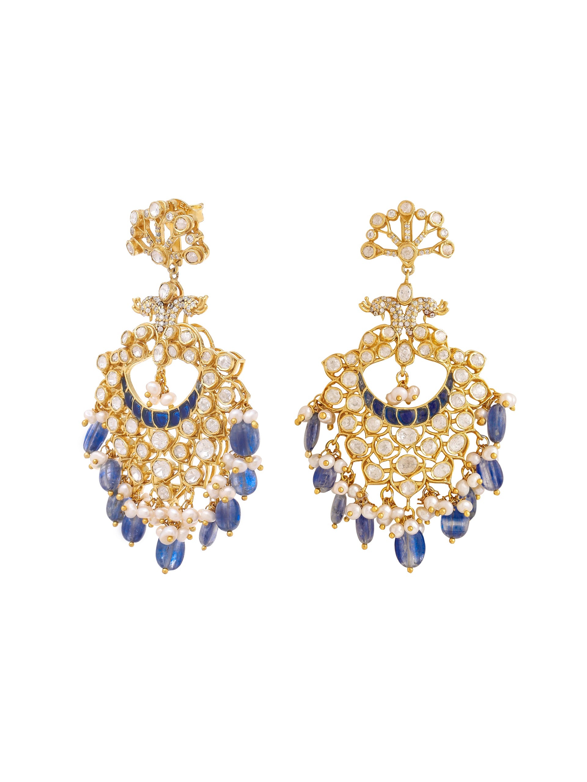 Blue Splendor Chandbali Earrings For Women