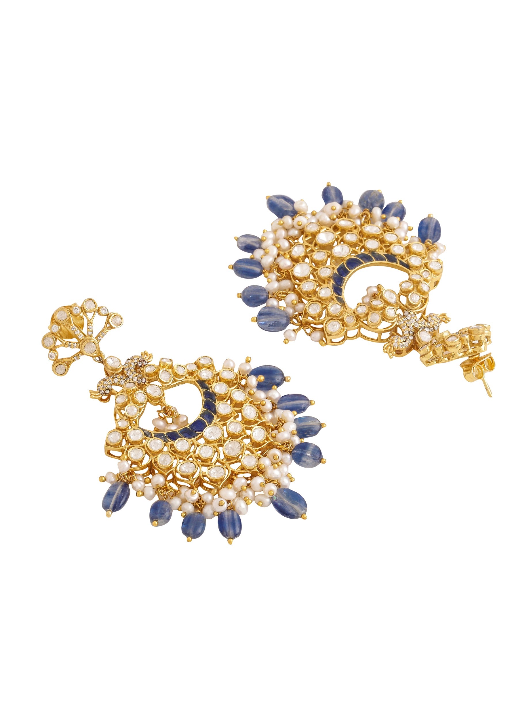 Blue Splendor Chandbali Earrings For Women