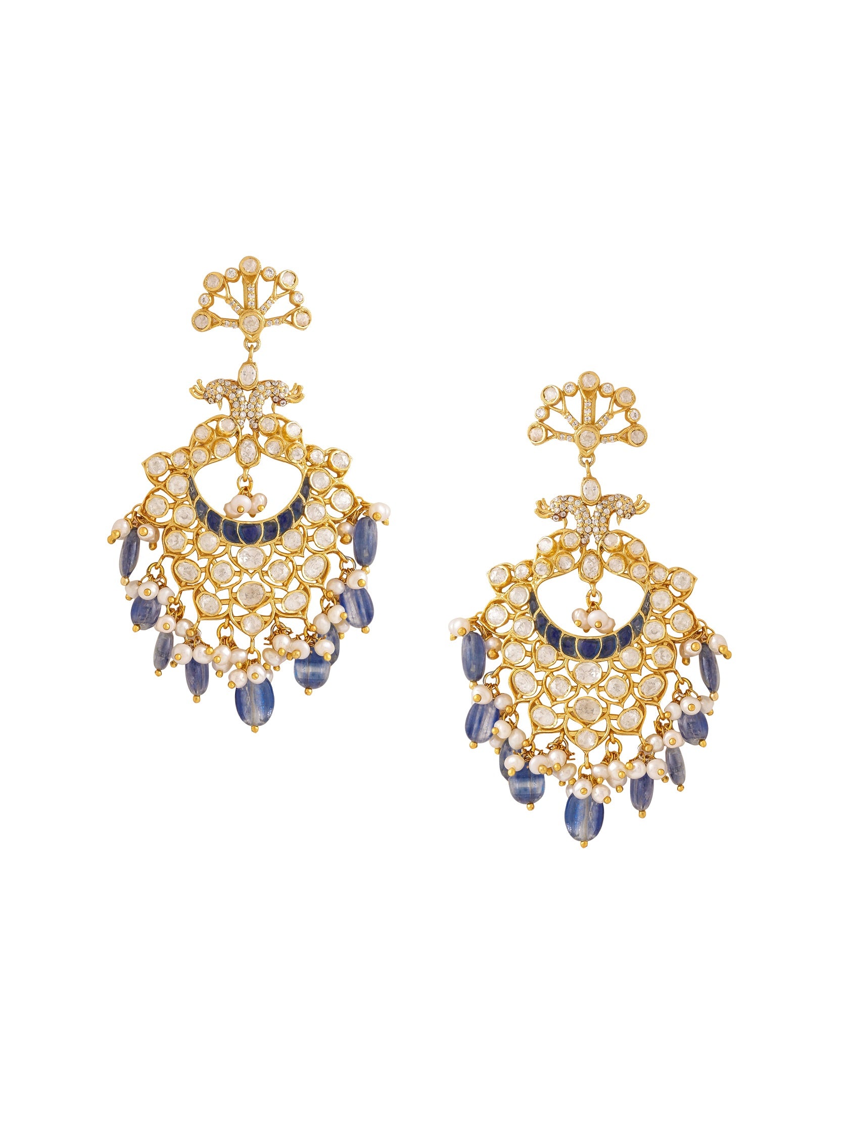 Blue Splendor Chandbali Earrings For Women