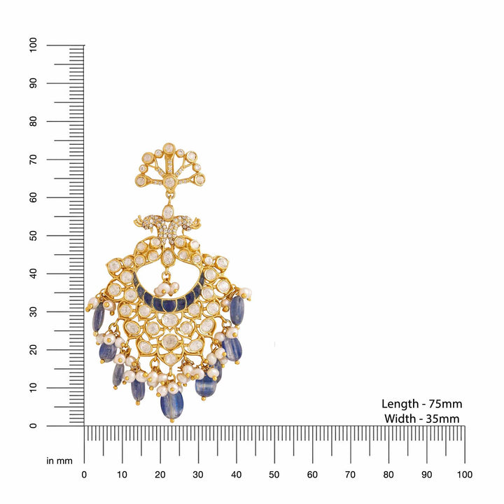 Blue Splendor Chandbali Earrings For Women