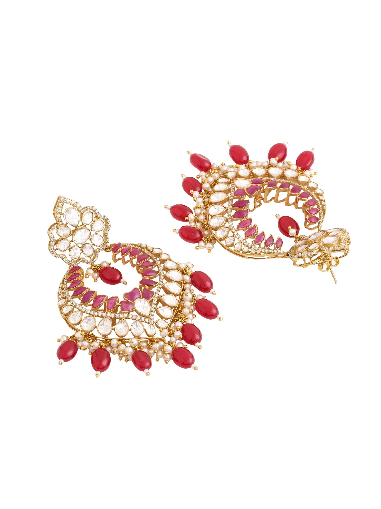 Red Radiance Chandbali Earrings For Women