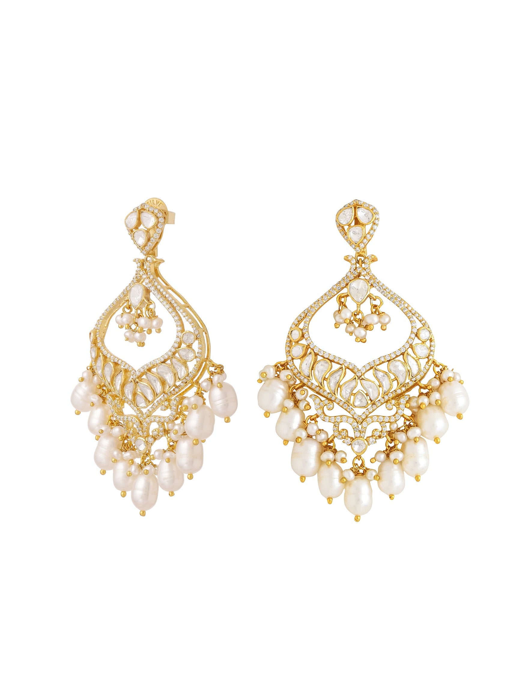 Pearl Starry Night Chandbali Earrings For Women
