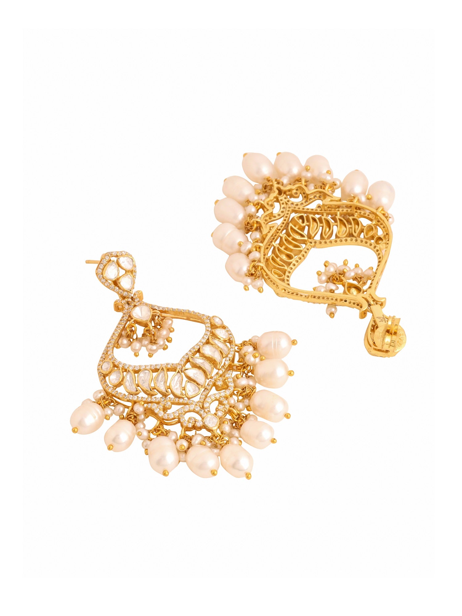 Pearl Starry Night Chandbali Earrings For Women