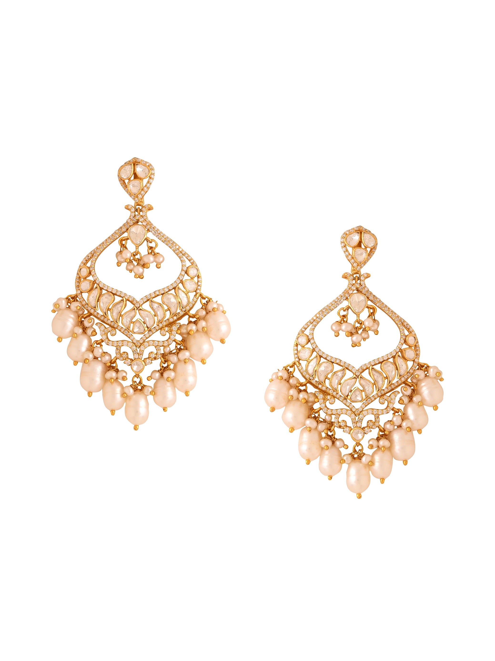 Pearl Starry Night Chandbali Earrings For Women