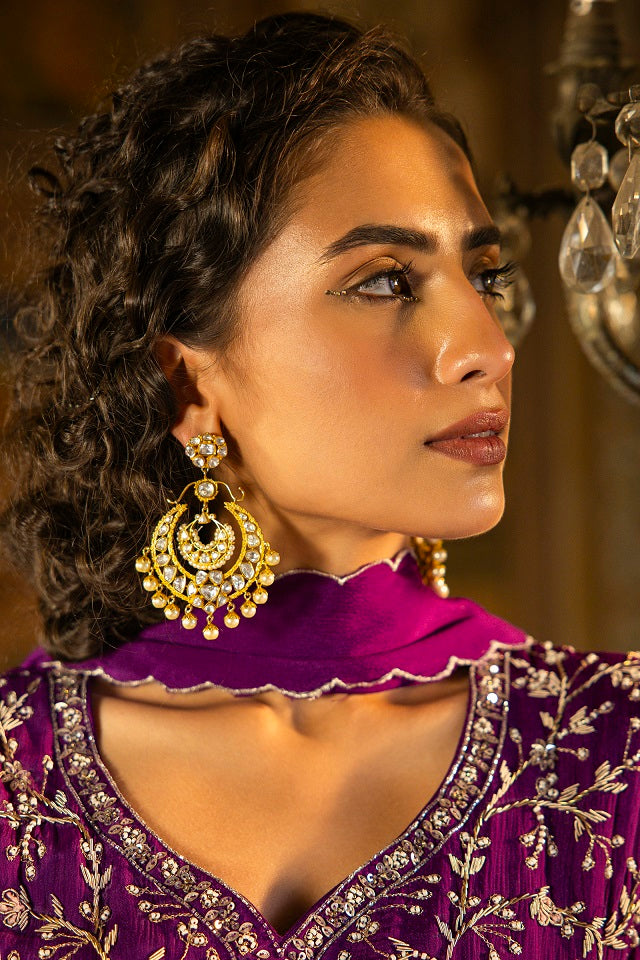 Pearl Pristine Radiance 925 Sterling Silver Chandbali Earrings For Women